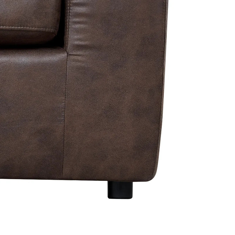 4 Seater Sofa Set: 178.5" Left-Hand Facing Faux Leatherette 
