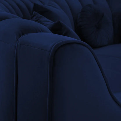 4 Seater Sofa Set: 32.2'' Velvet Square Arm Modular Sofa