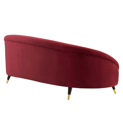 4 Seater Sofa Set: 41.5'' Velvet Round Arm Curved Sofa