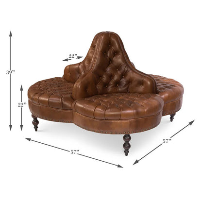 4 Seater Sofa Set: 57'' Leatherette Armless Sofa