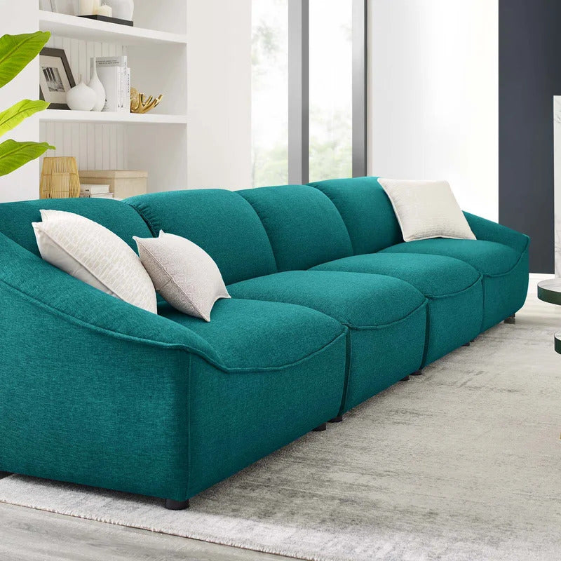 4 Seater Sofa Set: 65.25'' Upholstered Sofa
