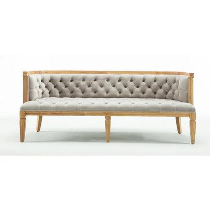 4 Seater Sofa Set: 72'' Velvet Tuxedo Arm Sofa