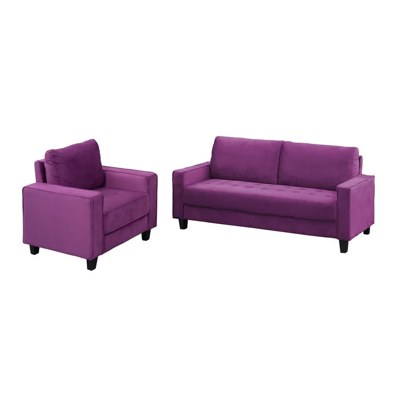 4 Seater Sofa Set: 75.2'' Velvet Sofa Set