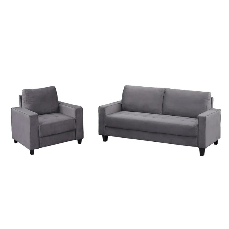 4 Seater Sofa Set: 75.2'' Velvet Sofa Set