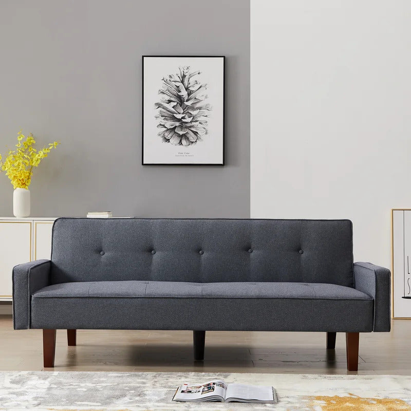 4 Seater Sofa Set : 75'' Linen Square Arm Sofa