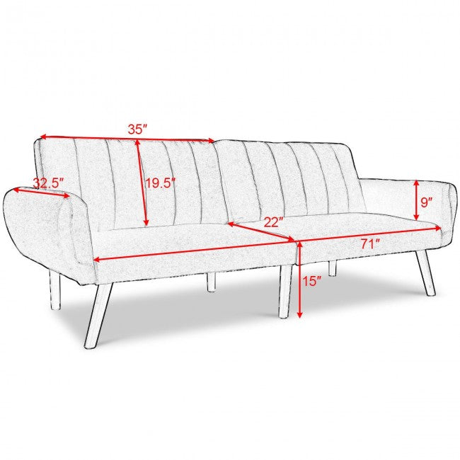 4 Seater Sofa Set : 81" Linen Square Arm Sleeper