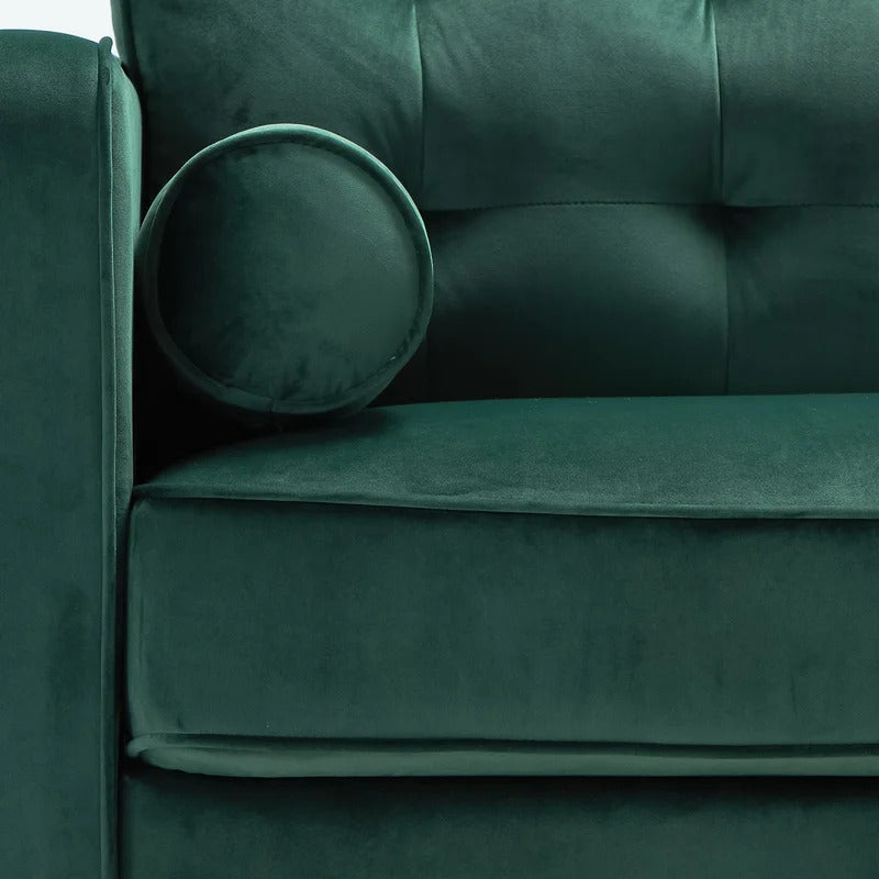  4 Seater Sofa Set 84.2'' Velvet Rolled Arm Sofa