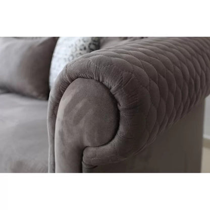 4 Seater Sofa Set: 87.4'' Rolled Arm Sofa