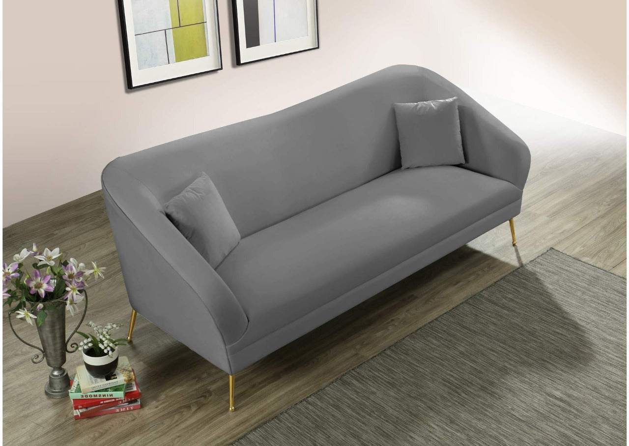 4 Seater Sofa Set: 87'' Velvet Round Arm Sofa