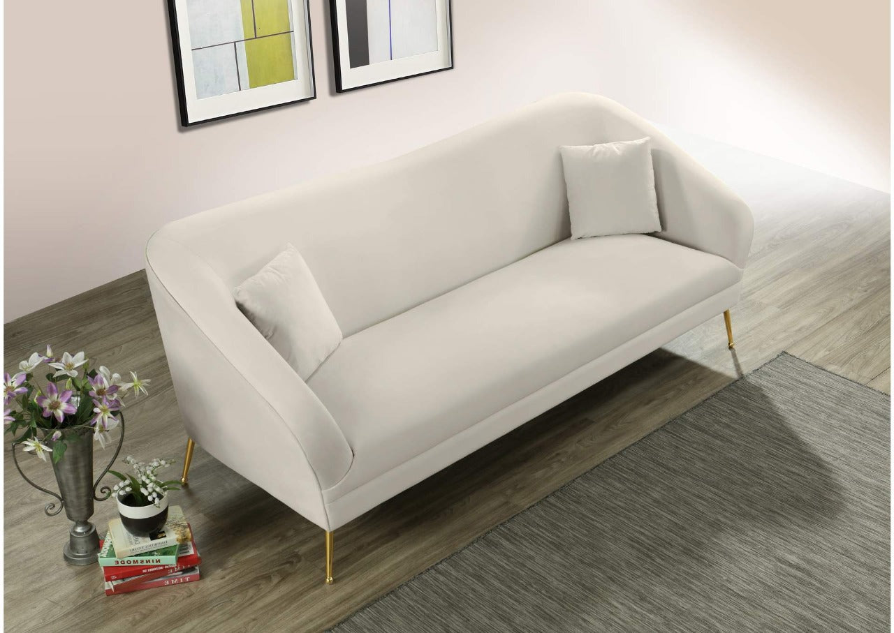 4 Seater Sofa Set: 87'' Velvet Round Arm Sofa