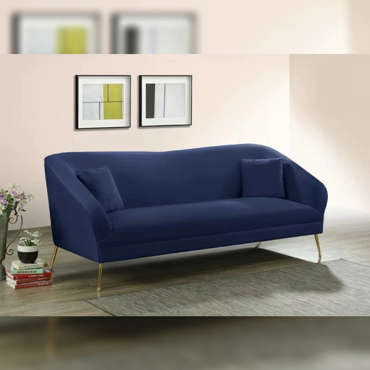 4 Seater Sofa Set 87 Velvet Round Arm Sofa