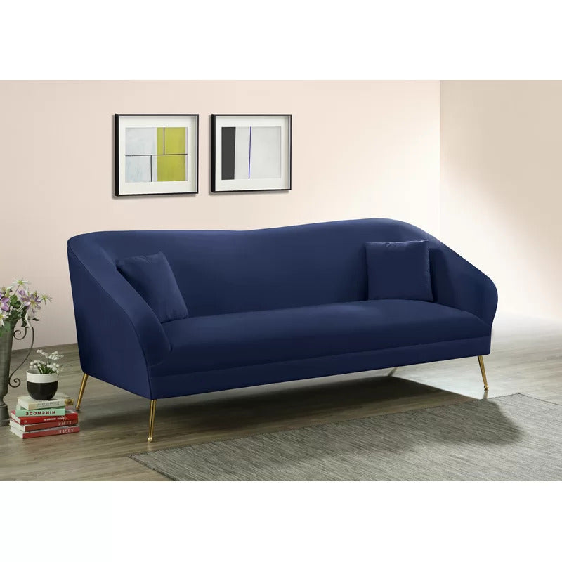 4 Seater Sofa Set: 87'' Velvet Round Arm Sofa