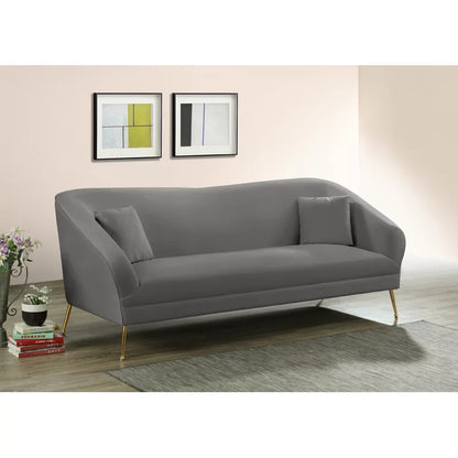 4 Seater Sofa Set: 87'' Velvet Round Arm Sofa