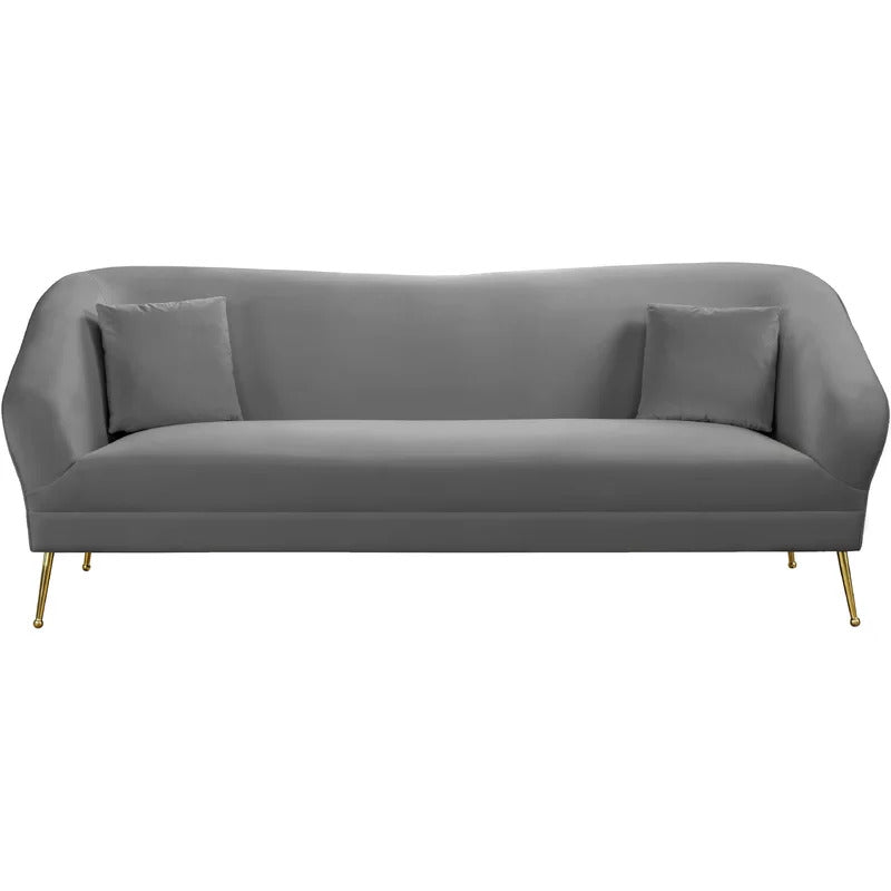 4 Seater Sofa Set: 87'' Velvet Round Arm Sofa