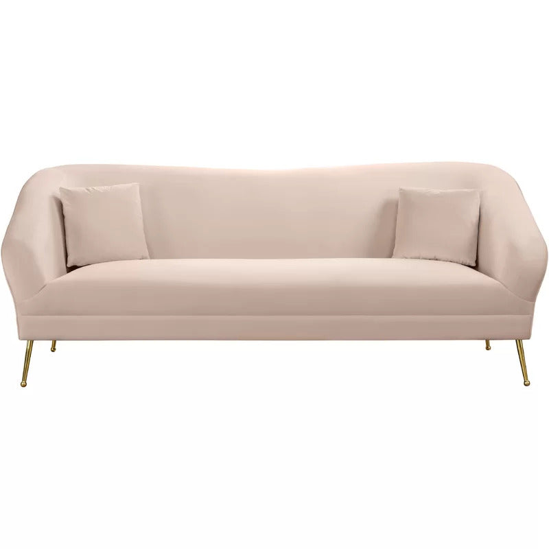 4 Seater Sofa Set: 87'' Velvet Round Arm Sofa