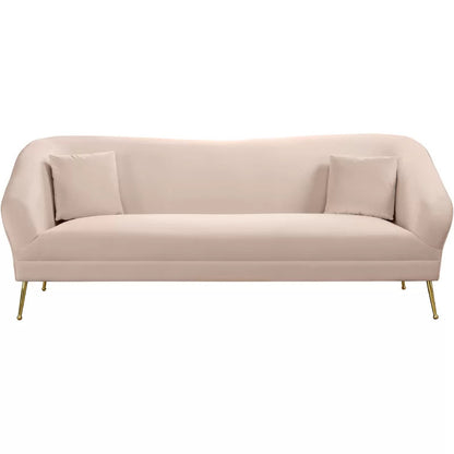 4 Seater Sofa Set: 87'' Velvet Round Arm Sofa