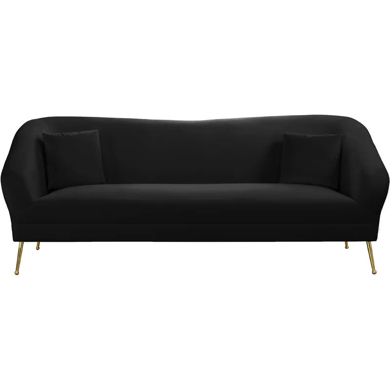 4 Seater Sofa Set: 87'' Velvet Round Arm Sofa