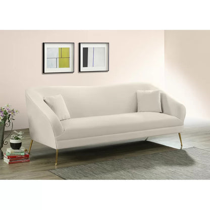 4 Seater Sofa Set: 87'' Velvet Round Arm Sofa