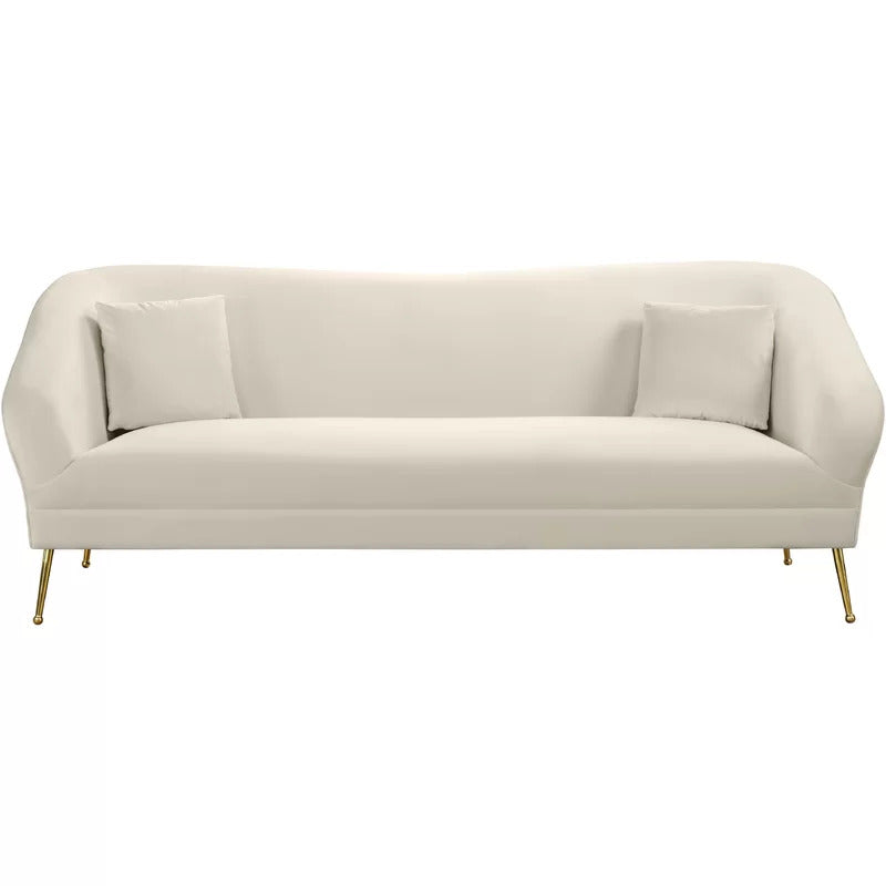 4 Seater Sofa Set: 87'' Velvet Round Arm Sofa