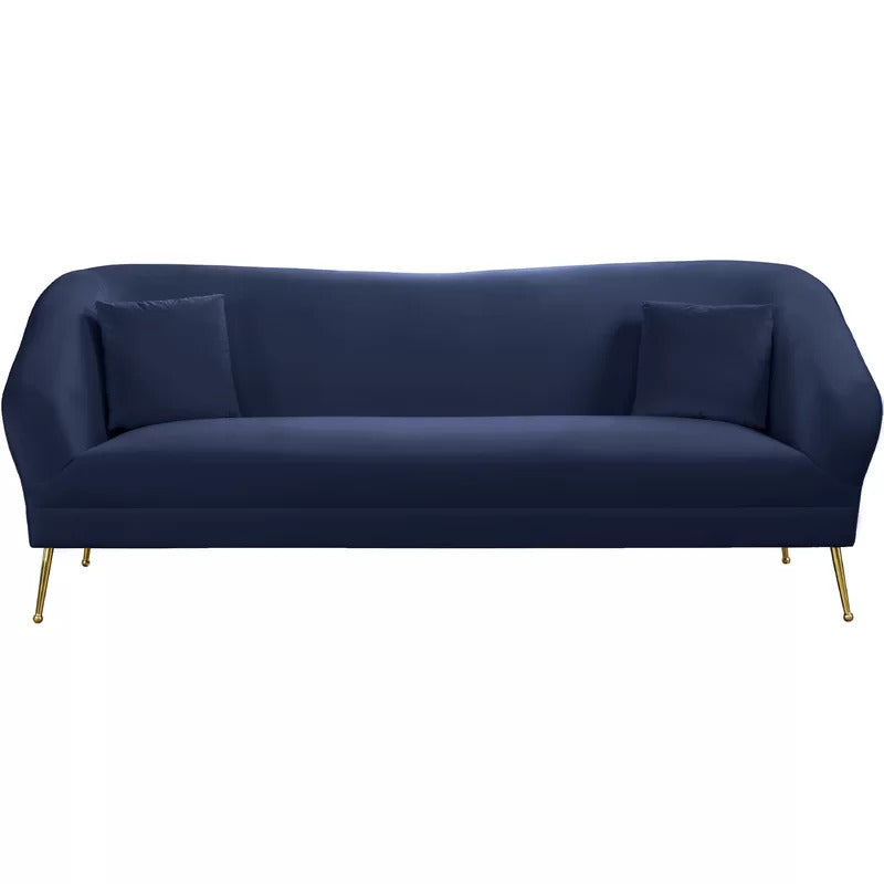 4 Seater Sofa Set: 87'' Velvet Round Arm Sofa