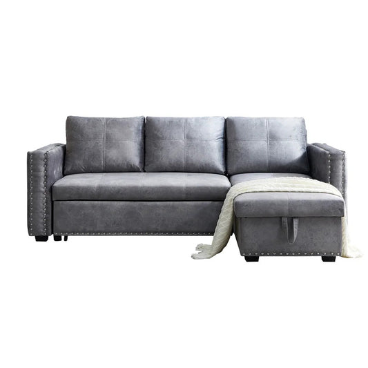  4 Seater Sofa Set : 91'' Square Arm Sofa Bed