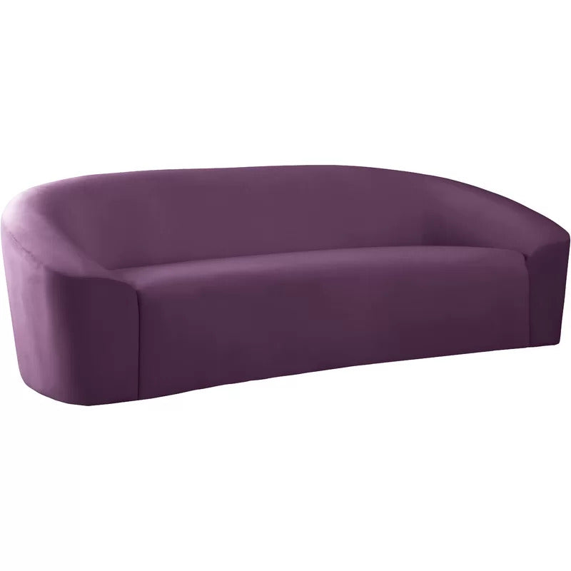 4 Seater Sofa Set: 91'' Velvet Curved Sofa Set