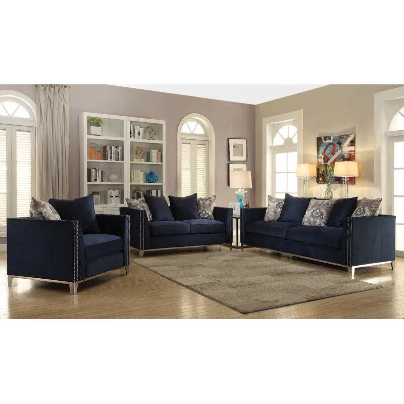  4 Seater Sofa Set 95'' Cotton Square Arm Sofa