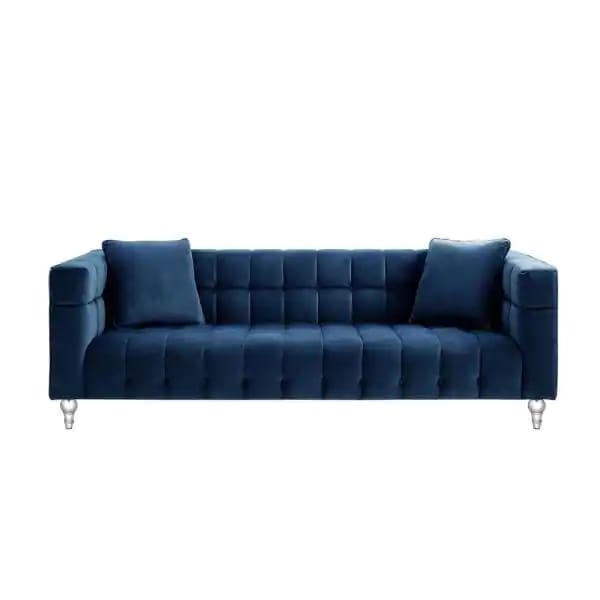 4 Seater Sofa Set : 96'' Velvet Square Arm Sofa