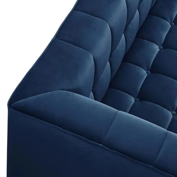 4 Seater Sofa Set : 96'' Velvet Square Arm Sofa
