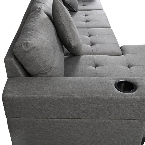 4 Seater Sofa Set : 98'' L Shape Sofa