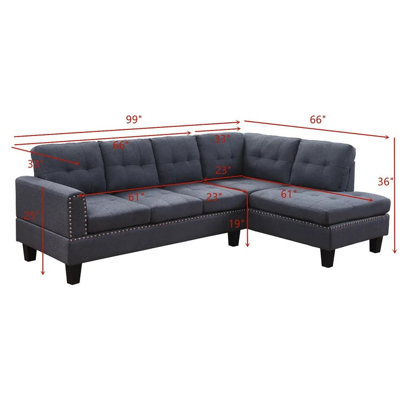 4 Seater Sofa Set: 99'' L Shape Sofa Set