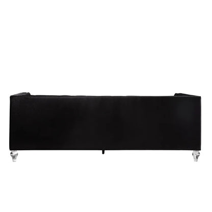 4 Seater Sofa Set: Sofa W/2 Pillows, Black Velvet