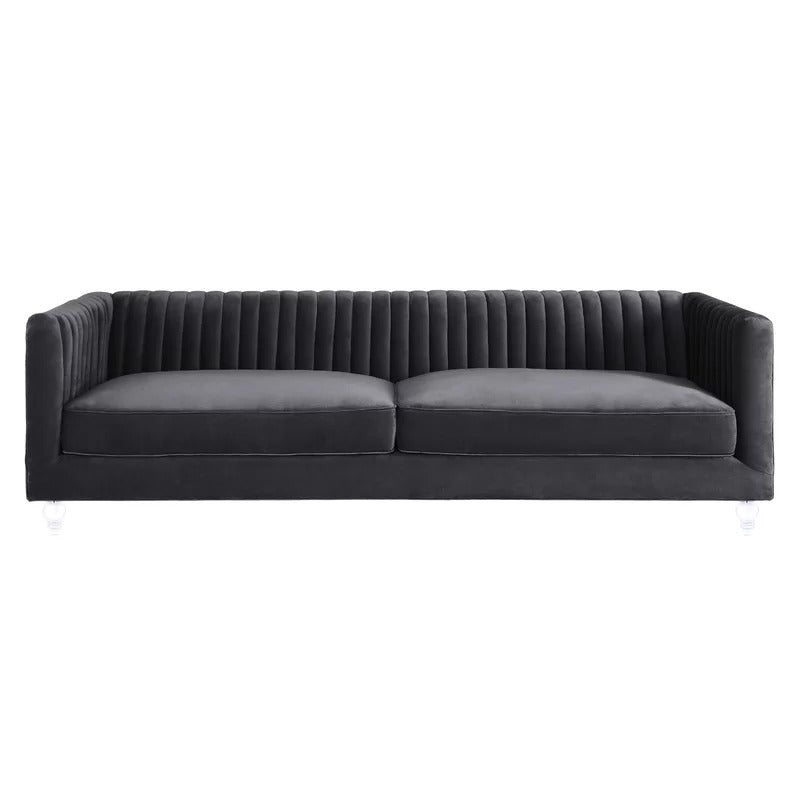 4 Seater Sofa Set : Velvet Rolled Arm Sofa