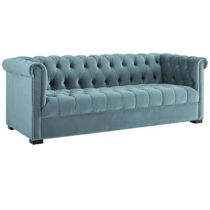 4 Seater Sofa Set : Velvet Rolled Arm Sofa
