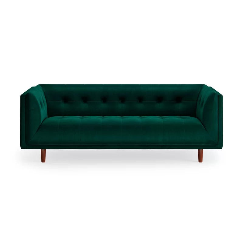 4 Seater Sofa Set : Velvet Tuxedo Arm Sofa