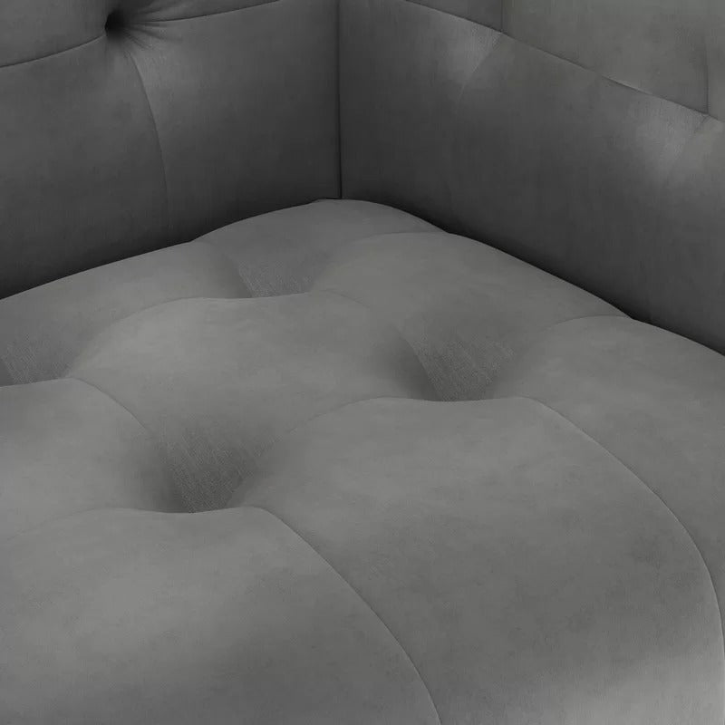 4 Seater Sofa Set : Velvet Tuxedo Arm Sofa