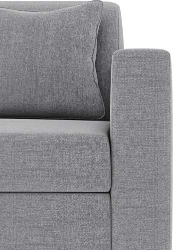 5 Seater Sofa Set:- 3+1+1 Fabric Sofa Set (Light Grey)