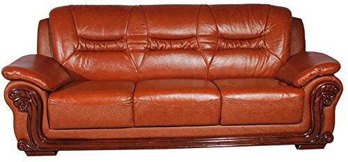 5 Seater Sofa Set:- Chocolate Leatherette Sofa Set