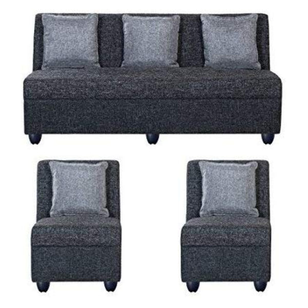 5 Seater Sofa Set Delta Fabric Sofa Set (Dark Grey)