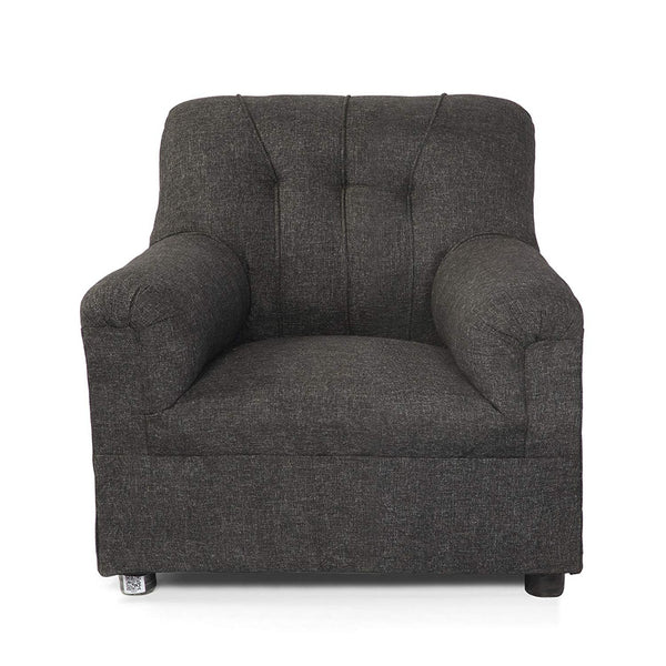 5 Seater Sofa Set:- (3+1+1) Modern Style & Jute Fabric Sofa Set (Grey)
