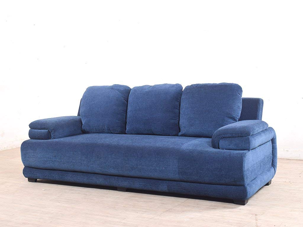 5 Seater Sofa SetLessee (3+1+1) Fabric Sofa Set (Blue)