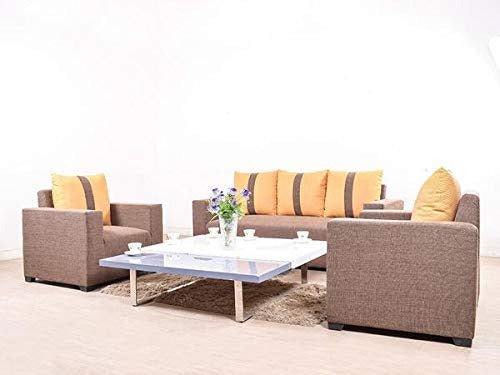 5 Seater Sofa Set:- (3+1+1) Fabric Sofa Set (Grey)