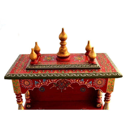 Temple: Rajasthani Ethnic Handacrafted Wooden Temple/Mandir/Pooja Ghar/Mandapam