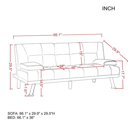 Office Sofa: 66.1'' Pillow Top Arm Sofa