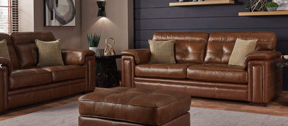 6 Seater Sofa Set:- Large Corner Leatherette Sofa Set (Ultra Brown)