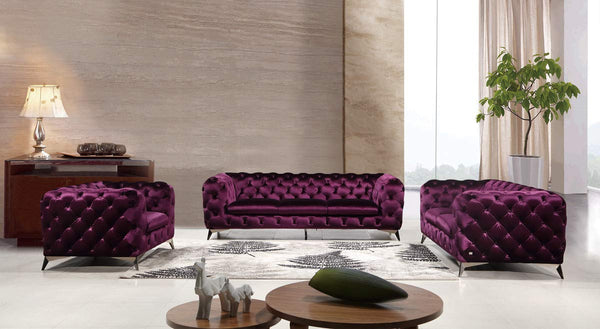 6 Seater Sofa Set: -Modern Chesterfield 3+2+1 Fabric Sofa Set