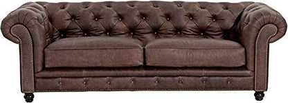 6 Seater Sofa Set:- Nemila Leatherette Sofa Set (Dark Brown)