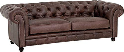 6 Seater Sofa Set:- Nemila Leatherette Sofa Set (Dark Brown)