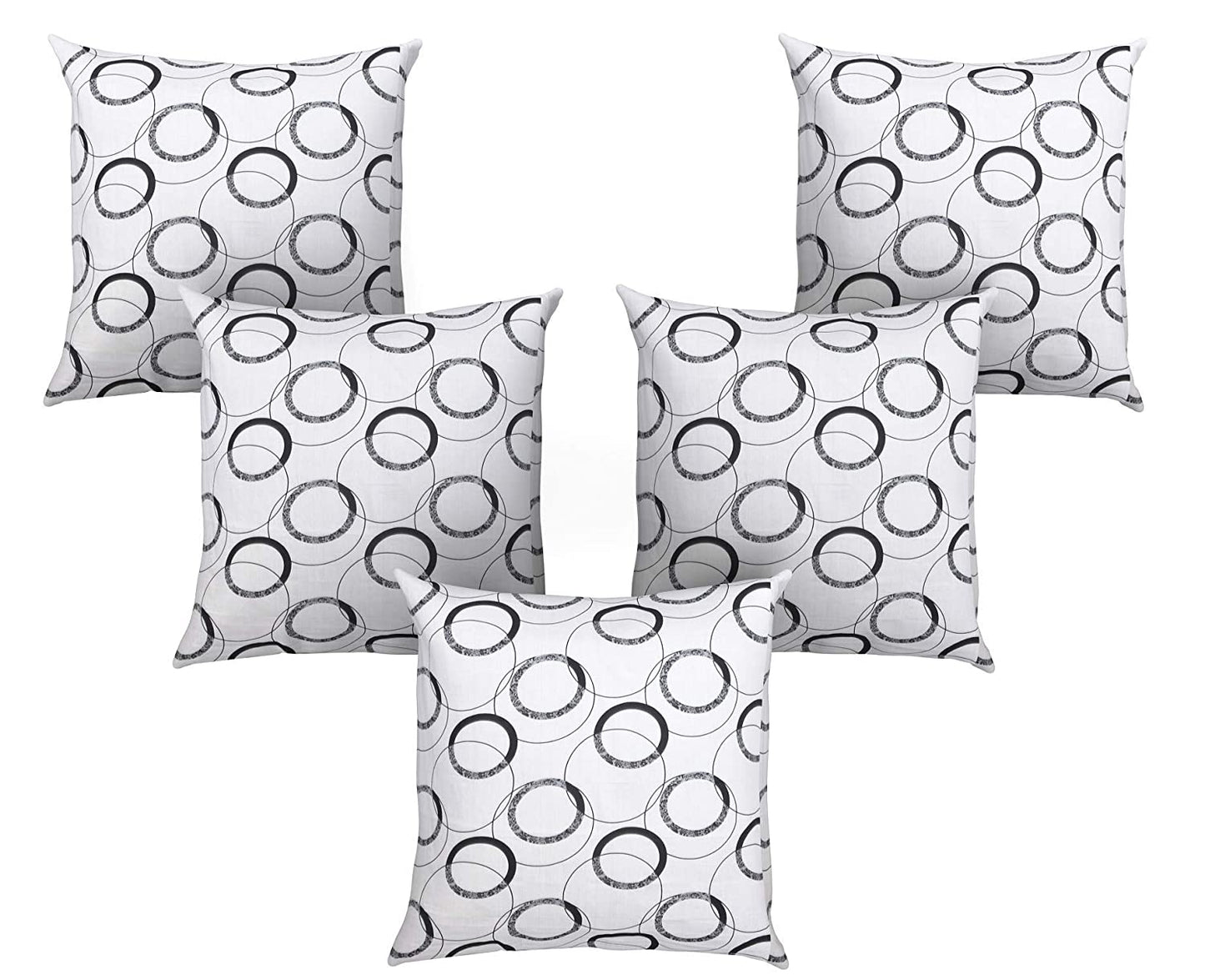 Cushion Covers: set of 5 Decorative Hand Made Pure 100% Cotton Throw/Pillow Cushion Covers - 16 x 16 inches