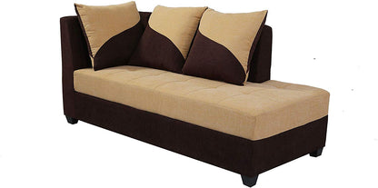 L Shape Sofa Set- Sato Fabric Sofa Set (Beige and Brown)